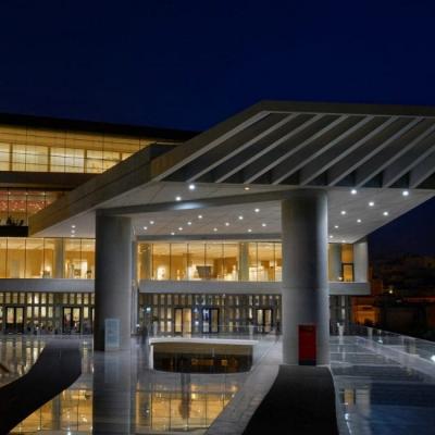 The Lighted Museum Of Acropolis In Athens By Night